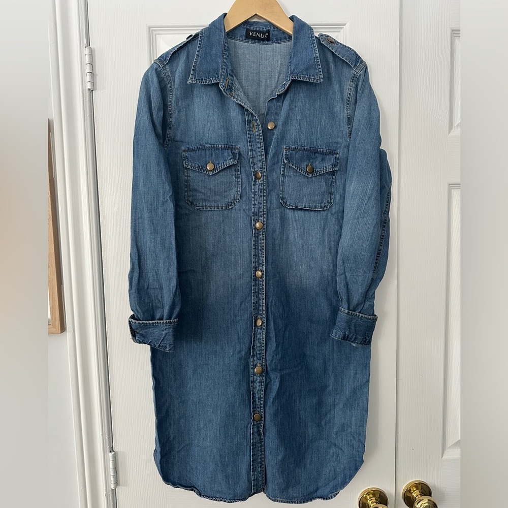 Denim Utility Shirt Dress